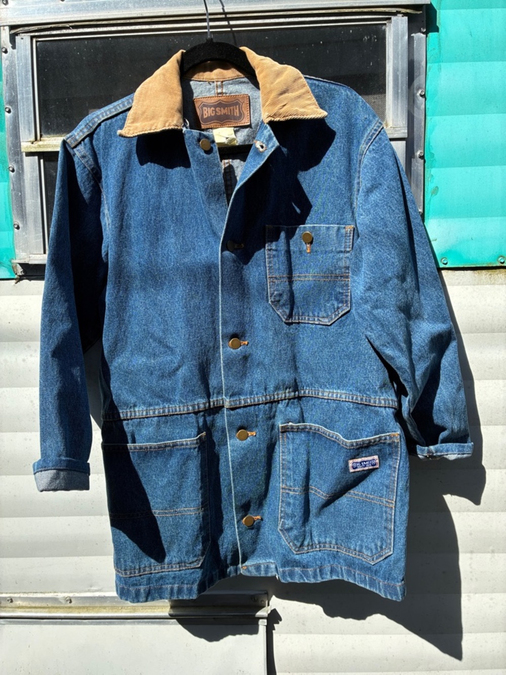 BIG SMITH Vintage Chore Coat with Tan Corduroy Collar